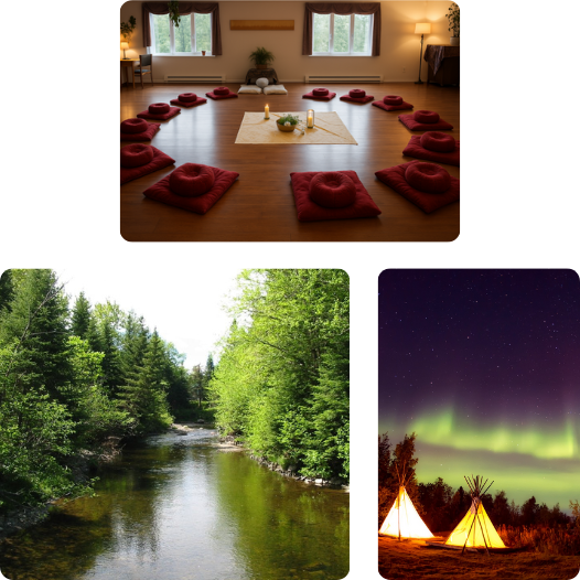 Salle de méditation au Domaine OM SHAMWE